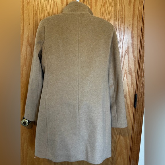 Lauren Ralph Lauren Buckle-Front Walker Coat Wool Tan Women's Size 4 - Picture 3 of 11